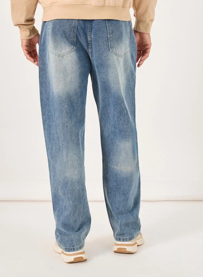 ستايلي Mid Rise Relaxed Fit Jeans with Pockets