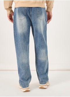 Styli Mid Rise Relaxed Fit Jeans with Pockets  - Image 4