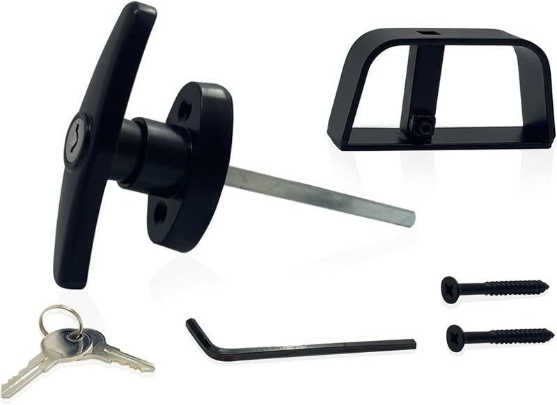 LePont T-Handle Lock Shed Door Latch Lock Kit with 2 Keys and 2 Screws, 4-1/2" Stem Barn Playhouse & Chicken Coop Door Lock - Image 4