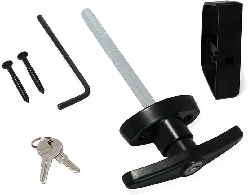 LePont T-Handle Lock Shed Door Latch Lock Kit with 2 Keys and 2 Screws, 4-1/2" Stem Barn Playhouse & Chicken Coop Door Lock - Image 5