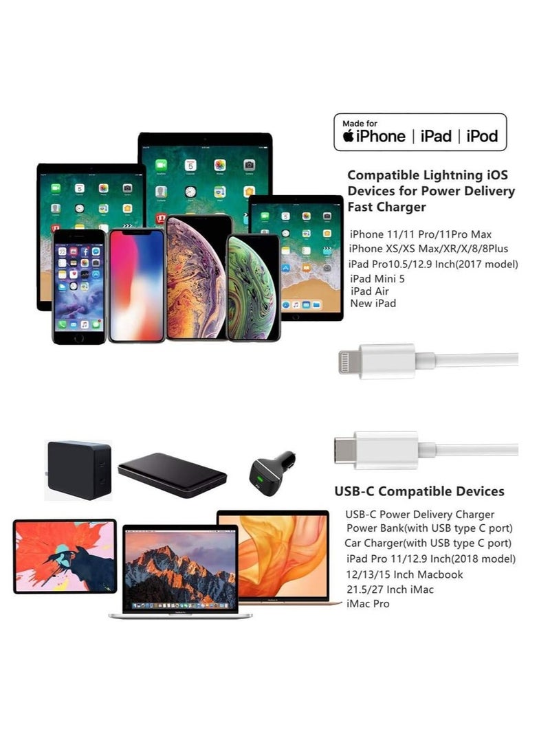ELTRAZONE - USB C to Lightning Cable 6.6ft [Apple MFi Certified] PD Fast Charging and Hi-speed Syncing Cord Compatible with iPhone X/XS/XR/XS MAX/8/8 Plus, iPad Pro 2017 - Image 1