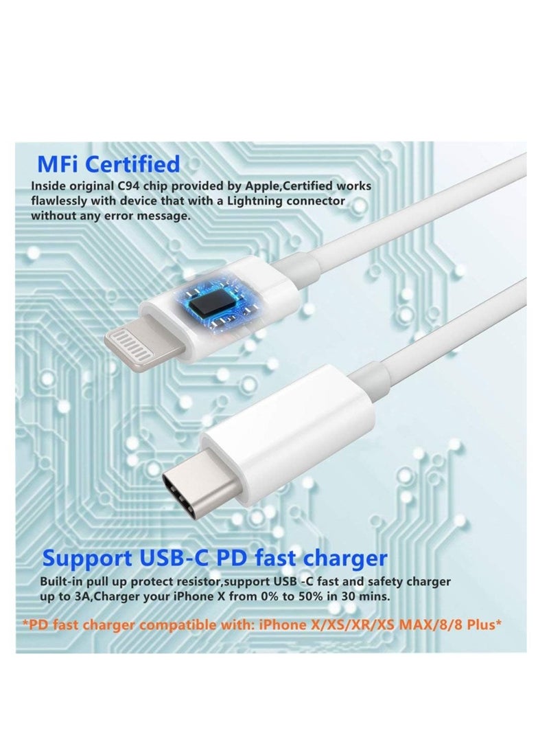 ELTRAZONE - USB C to Lightning Cable 6.6ft [Apple MFi Certified] PD Fast Charging and Hi-speed Syncing Cord Compatible with iPhone X/XS/XR/XS MAX/8/8 Plus, iPad Pro 2017 - Image 1