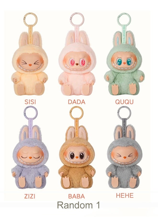 LABUBU Labubu Exciting Macaron Plush Pendant Blind Box By Pop Mart (1 Random),Specifications:Fabru Second Generation,Vinyl Plush Pendant,Security Code Can be Checked  - Image 1