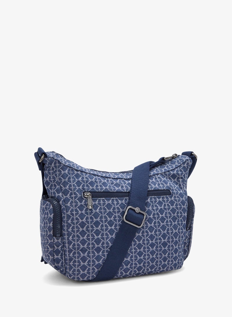 kipling Gabbie Small Crossbody Bag with multiple compartments Signature Denim - Image 4