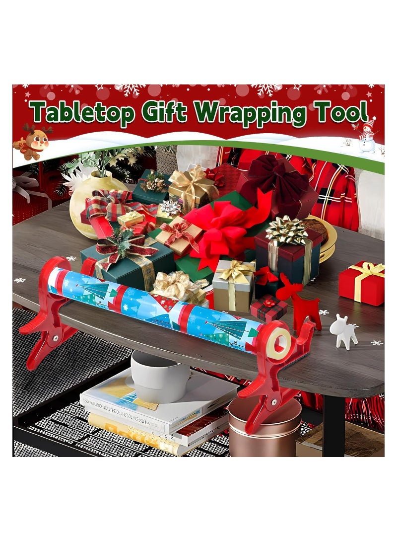 2-Pack Gift Wrap Cutter with Tape Dispensers, Tabletop Wrapping Tool for Any Size Roll, Includes Gift Wrap Table Clamps, Ideal for Wrapping Paper, Aluminum Foil, and Kraft Paper. - Image 5