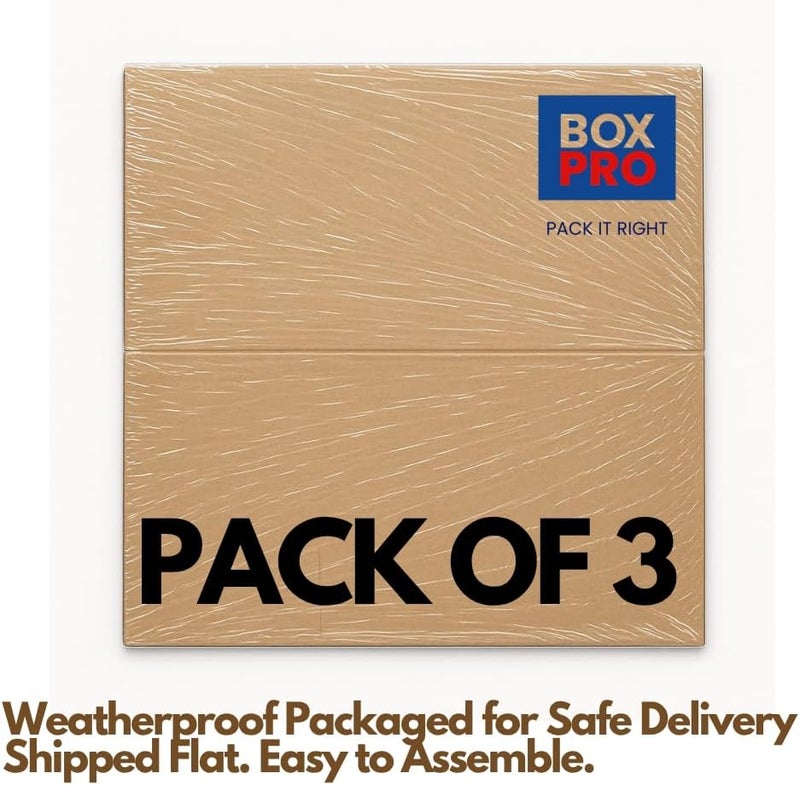 AL FAKHAMA BOXPRO 3 Pcs Reinforced Cardboard Boxes 40x30x20 cm 5-Ply Construction - Image 4