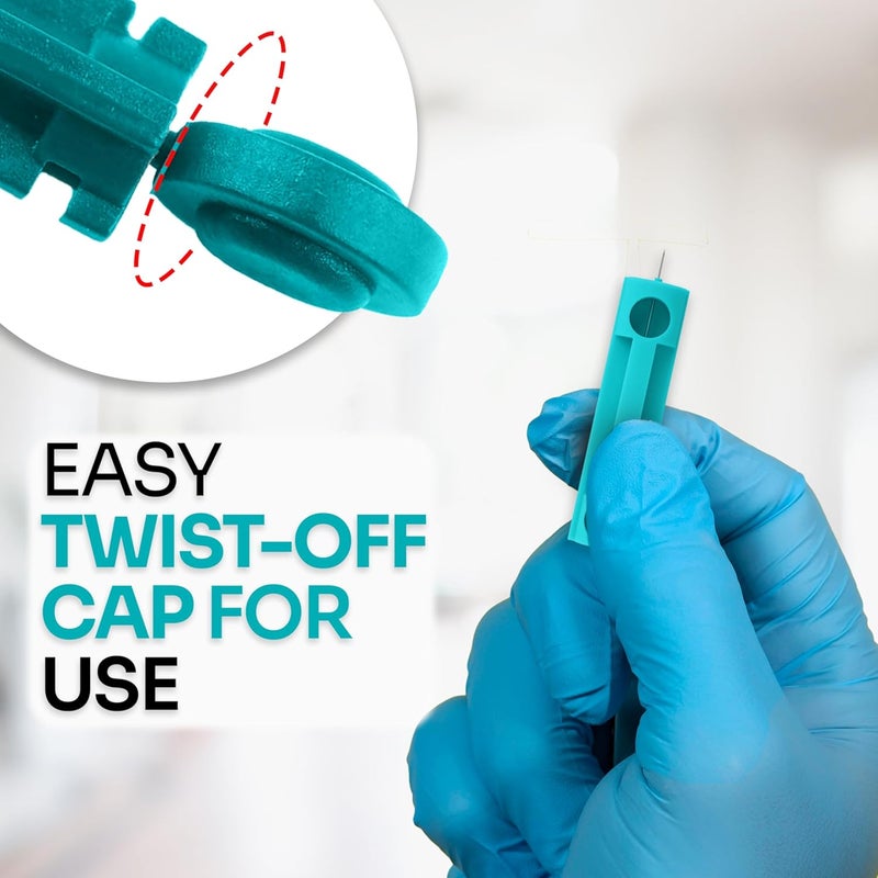One Step Sterile 28g Lancets 400 x Lancets for Diabetes Testing Twist Top Sterile 28 Gauge Diabetic Blood Lancet Single Use Glucose Sugar Keto Pen Style Needle Fits Most Lancing Devices - Image 4