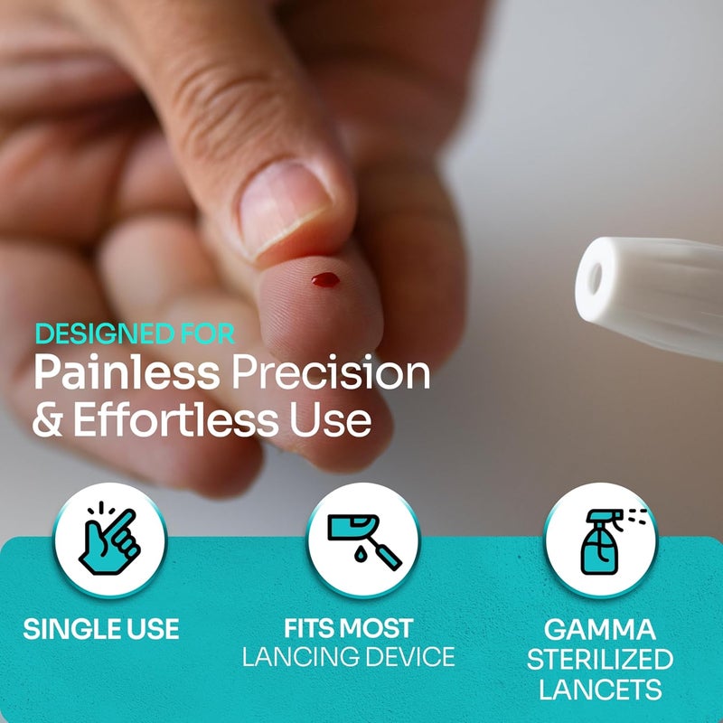 One Step Sterile 28g Lancets 400 x Lancets for Diabetes Testing Twist Top Sterile 28 Gauge Diabetic Blood Lancet Single Use Glucose Sugar Keto Pen Style Needle Fits Most Lancing Devices - Image 3