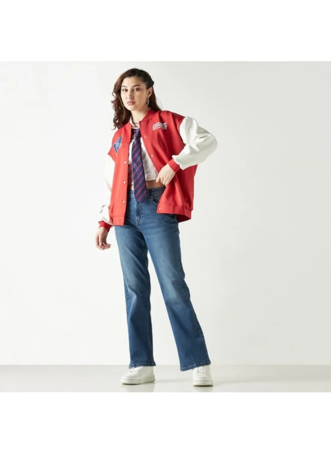 SP Characters The New York Giants Applique Detail Button Through Bomber Jacket