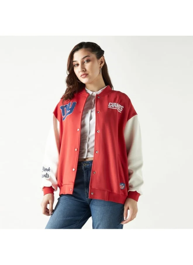 SP Characters The New York Giants Applique Detail Button Through Bomber Jacket