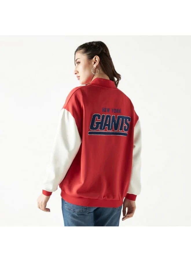 SP Characters The New York Giants Applique Detail Button Through Bomber Jacket