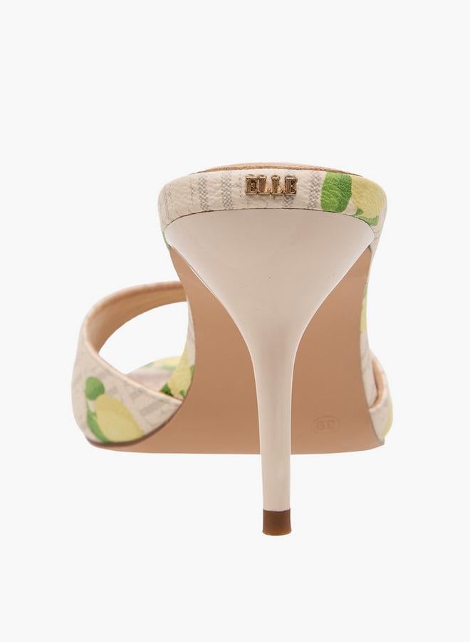 ELLE Women Lemon Print Stiletto Heel Sandals - Image 5