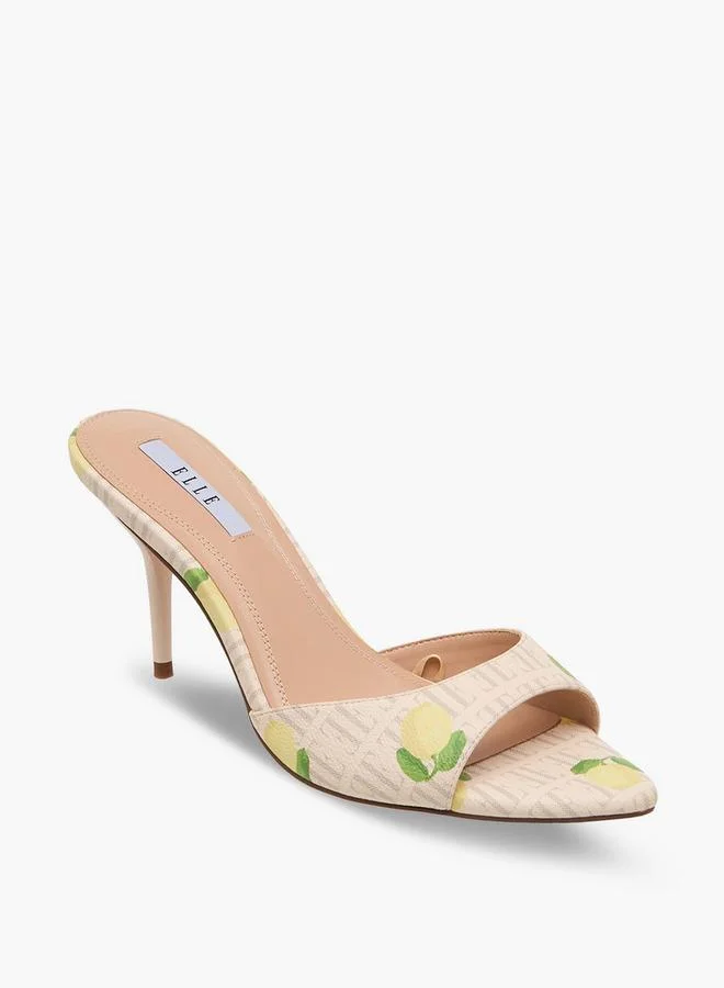 ايل Women Lemon Print Stiletto Heel Sandals