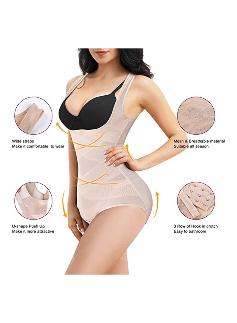 SOLARAE Shapewear Tank Top Slimming Vest Body Shaper Mesh Tummy Control Underbust Camisole Compression Undershirts Waist Trainer for Women M - Image 2