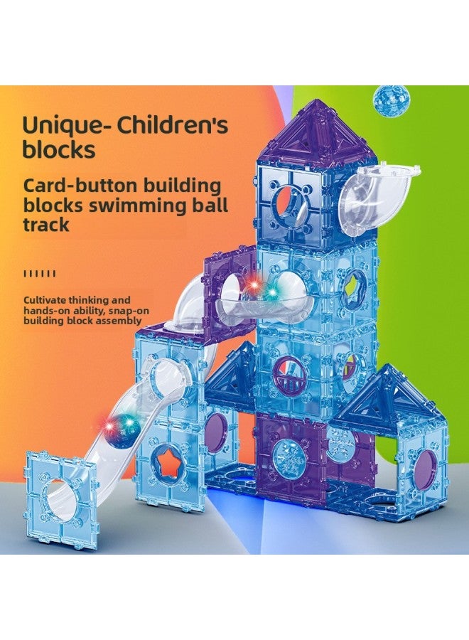 Color Window Magnetic Sheet Magnetic Building Blocks Variety Toys Children's Educational Slide Ball Track Splicing Toys-Color:Track Ball 110pcs  - Image 2
