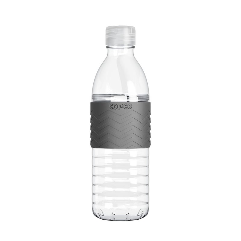 Copco Hydra Reusable Tritan Water Bottle with Spill Resistant Lid and Non-Slip Sleeve  16.9-Ounce  Chevron Gray - Image 1