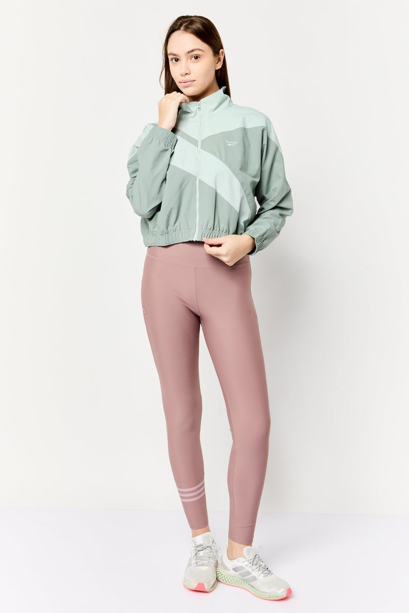 Reebok Women Sportswear Fit Long Sleeve Outdoor Track Jacket, Sage Green - Image 3