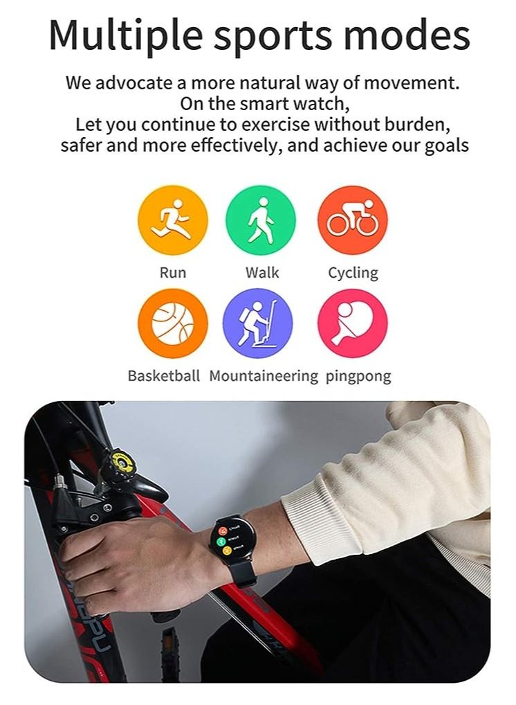 Unisex 1.28in TFT Screen, IP67 Waterproof, Heart Rate, Sleep, Blood Pressure Monitor, Fitness Tracker Smartwatch (Black, QW13) - Image 4