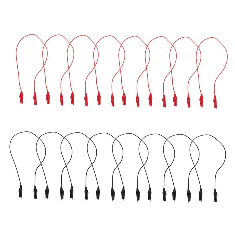 30 قطعة ملقط تمساح أسلاك اختبار حمراء وسوداء معزولة لاختبارات الكهرباء متعددة المقاييس ومشاريع DIY - Image 2