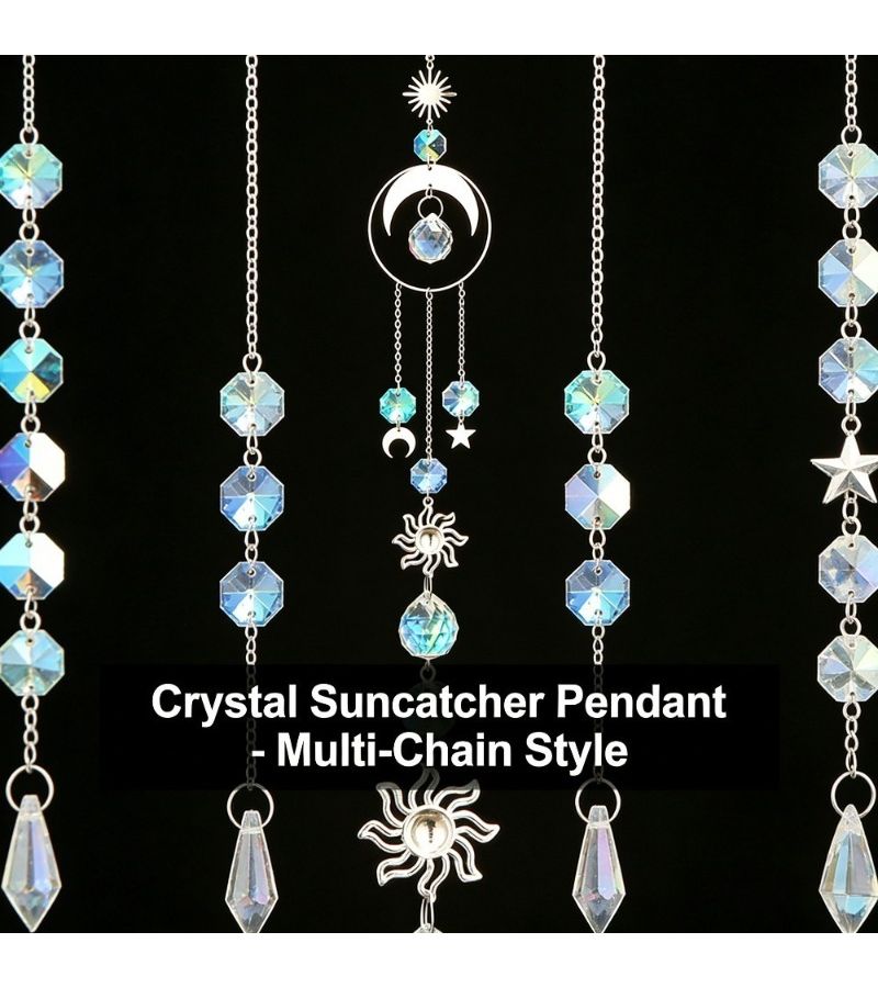Sun Style Seven Color Crystal Dreamcatcher Hanging Ornament Pendant - Image 3