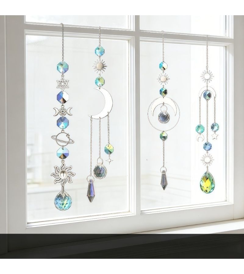 Sun Style Seven Color Crystal Dreamcatcher Hanging Ornament Pendant - Image 5