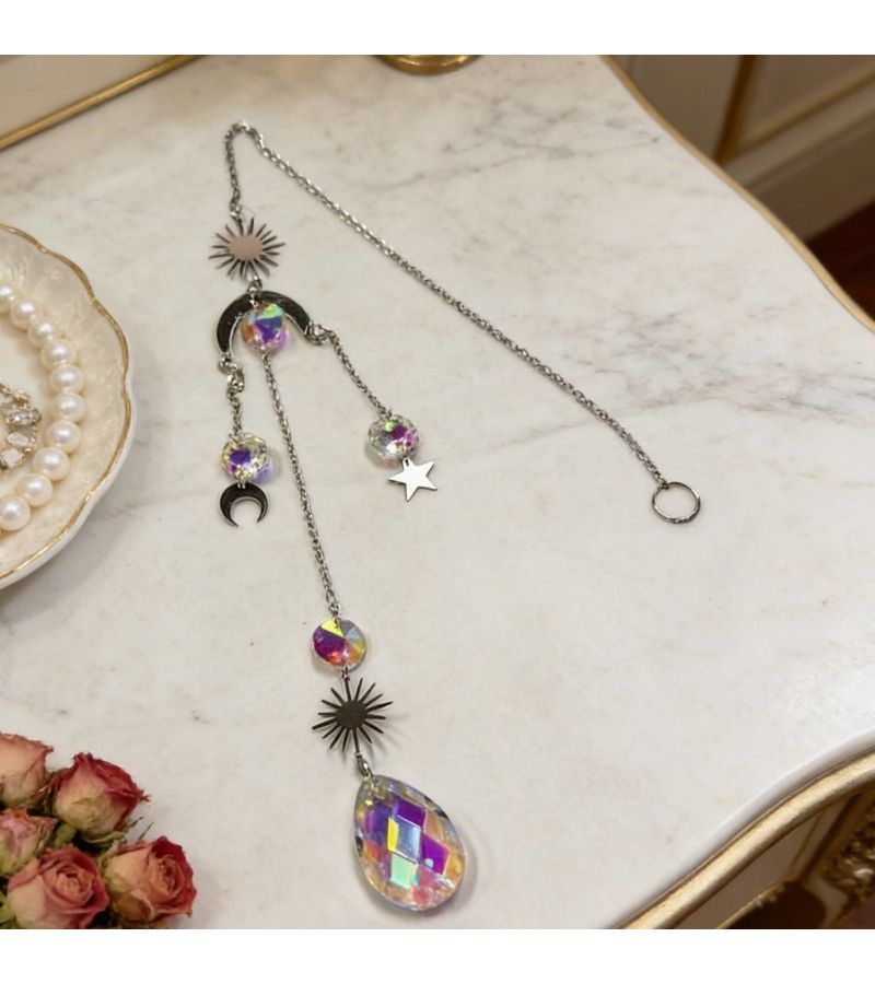 Sun Style Seven Color Crystal Dreamcatcher Hanging Ornament Pendant - Image 1
