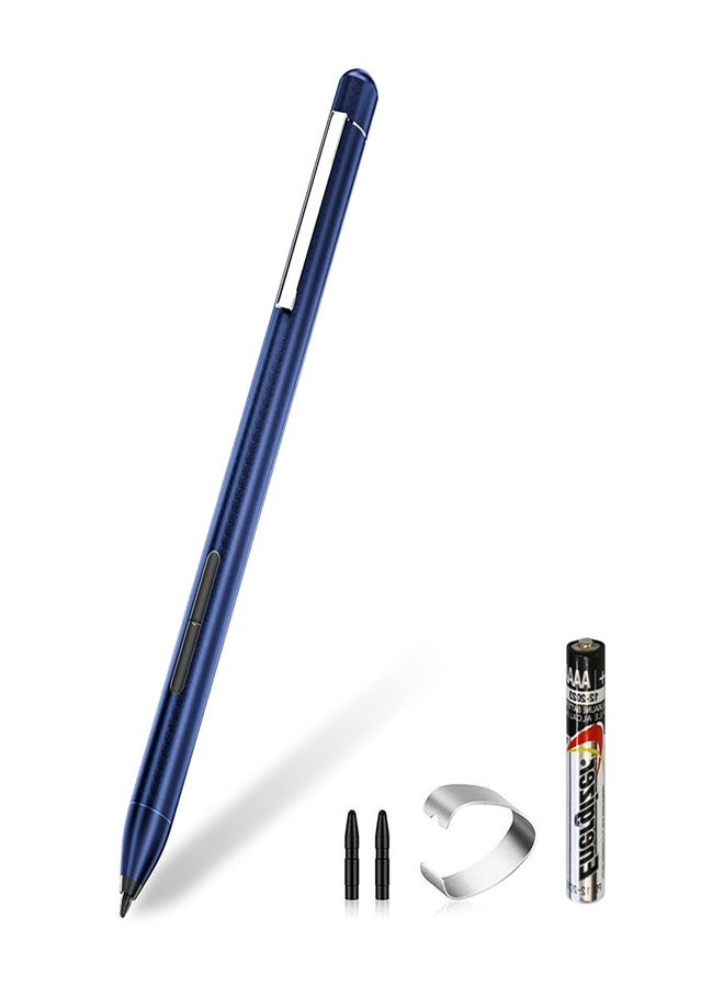 iafer EMR Stylus Pen for Remarkable 2, Sam-sung, Kindle - 4096 Pressure Level Sensitivity, Palm Rejection, Natural Tilt, Tail Eraser and Magnetic, No Charging, 5 Spare Nibs & Clip (Blue) - Image 1