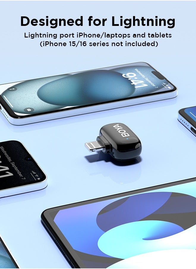 BOYA - BOYA mini-15 Wireless Lavalier Microphone Noise Cancellation Microphone For iPhone Android Smartphones Ultra mini microphone with AI Voice Change, Metal Clip on Mic for Vlogging TikTok YouTube Content Creators Live Streaming Interview Recording - Image 1