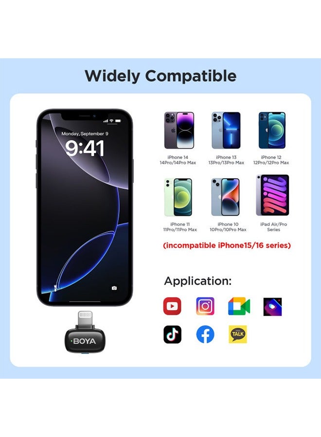 BOYA BOYA mini-15 Wireless Lavalier Microphone Noise Cancellation Microphone For iPhone Android Smartphones Ultra mini microphone with AI Voice Change, Metal Clip on Mic for Vlogging TikTok YouTube Content Creators Live Streaming Interview Recording  - Image 2