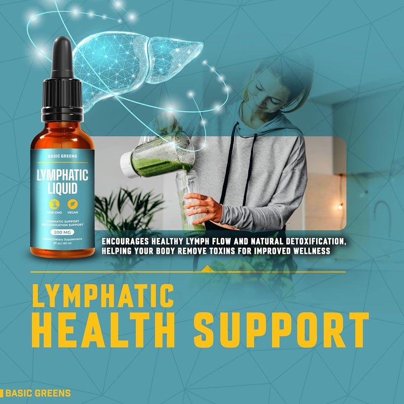 BASIC GREENS Lymphatic Support Liquid  Natural Immune Booster for Lymphatic Drainage Fluid Balance and Daily Cleanse Easy  Absorb Liquid Formula for Wellness Support 2 Fl Oz - Image 5