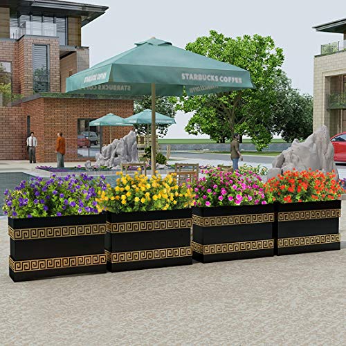 RECUTMS Artificial Flowers Outdoor Plastic 8 Branches Faux Plastic Corn-Flower Greenery Shrubs Plants Indoor Outside Hanging Planter Kitchen Home Wedding Office Garden Decor (Purple) - Image 5