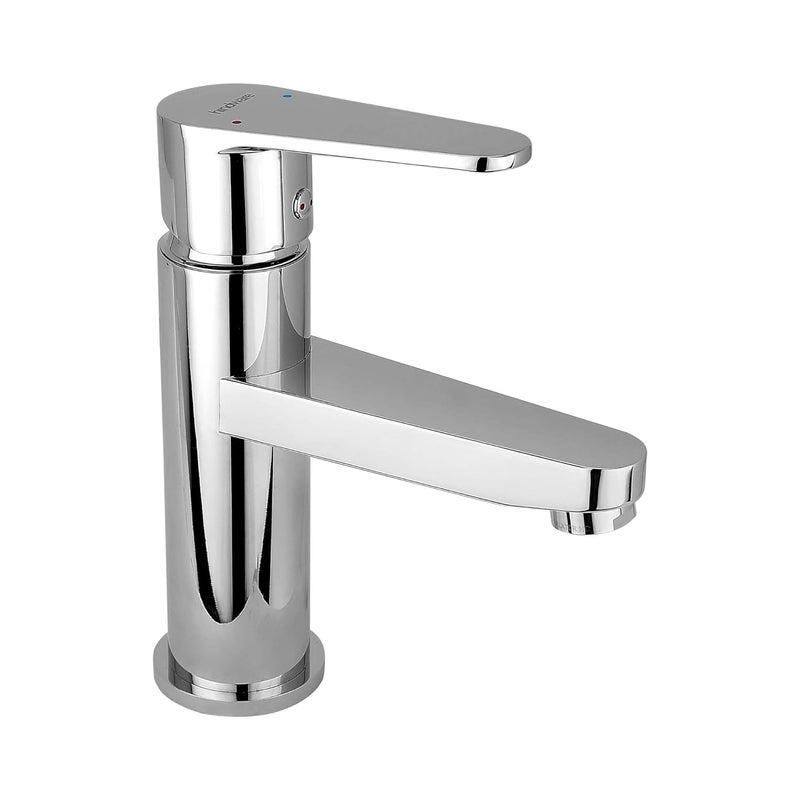 Hindware F440009CP Cora Single Lever Hot and Cold Basin Mixer Without Popup Waste Brass with Chrome - Image 1