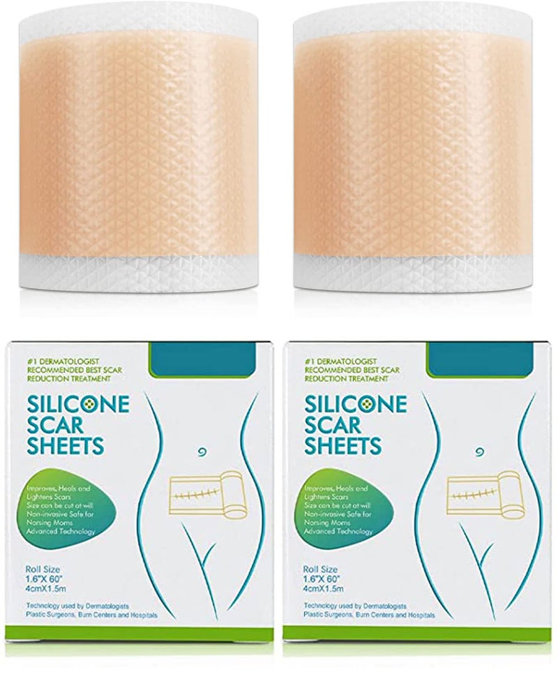 Silicone Scar Tape, Reusable, Scar Treatment, Professional Surgical Scar Treatment Patch, Can Be Used For Caesarean Section, Burns, Surgery, Keloids, Acne, etc. (1.6" x 60" Roll-1.5M) - Image 1