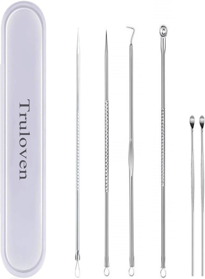 Truloven 6PCS Blackhead Remover, Blackhead Extractor, Pimple Extractor, Pimple Popper Tool Kit, Stainless Steel Blackhead, Facial Cleaning Tool - Image 1