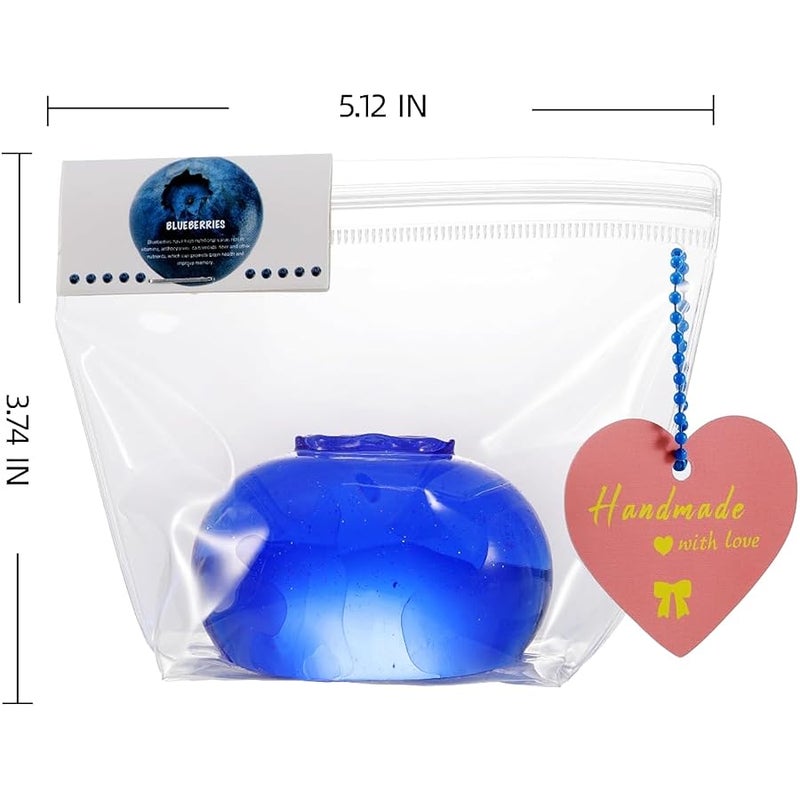QITAI Clear Blueberry Handmade Silicone Squishy Toy Jumbo Mochi Stress Relief Fidget Squeeze Toy Safe Non-Toxic for Kids Adults Everyday Play Sensory Relaxation Gift - Image 2