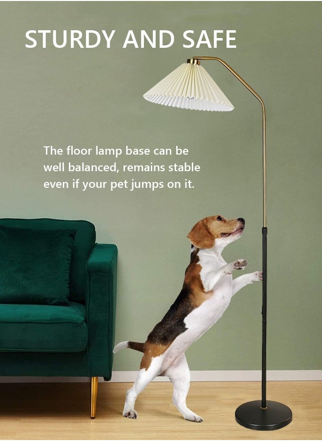 Arabest - LED Floor Lamp with Pleated fabric lampshade Gold 9 Watt Linen And Metal 140x40 cm - Image 1