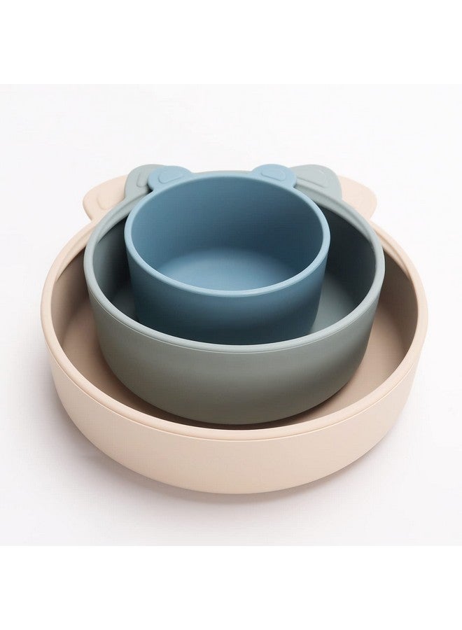 Ali+Oli Children'S (3Pc) Stackable Snack Bowl Set (Blue Horizon) Bpa Free Foodgrade Silicone Bowls For Infant & Toddler - Image 3