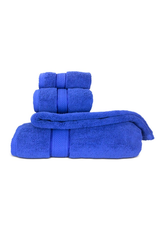 Hotel Linen Klub Hotel Linen Klub LUXURY PACK of 4 Bathroom Towel Sets - 100% Cotton 650 GSM Terry Dobby Border Ring Spun - Super Soft ,Quick Dry,Highly Absorbent ,Bathroom Towel Set with 900GSM Bath Mat, Royal Blue  - Image 1