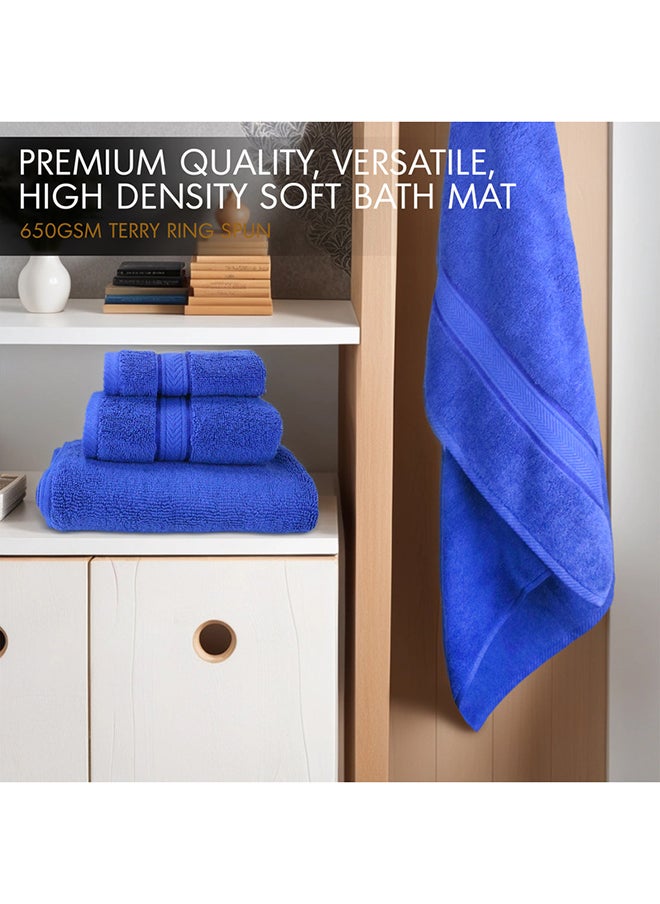 Hotel Linen Klub Hotel Linen Klub LUXURY PACK of 4 Bathroom Towel Sets - 100% Cotton 650 GSM Terry Dobby Border Ring Spun - Super Soft ,Quick Dry,Highly Absorbent ,Bathroom Towel Set with 900GSM Bath Mat, Royal Blue  - Image 3