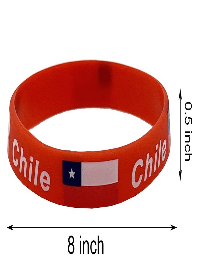 LLBFHH 4 Pcs Chile Chileans Country Flag Rubber Bracelets, National Flag Silicone Bracelet, Rubber Wristbands Patriotic Decorations Gift - Image 5