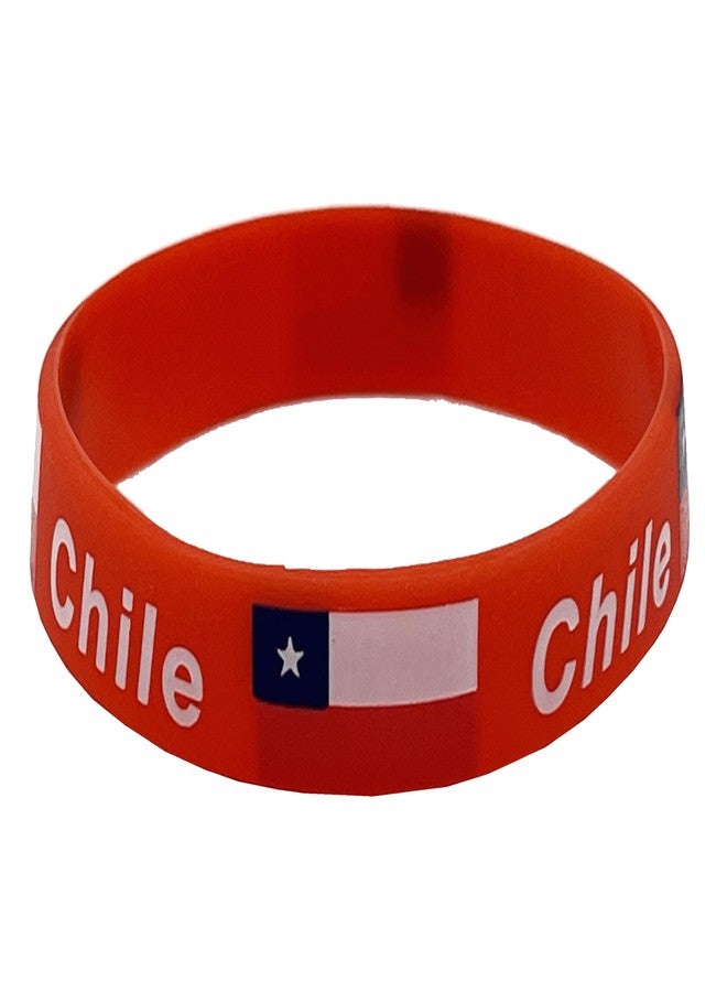 LLBFHH 4 Pcs Chile Chileans Country Flag Rubber Bracelets, National Flag Silicone Bracelet, Rubber Wristbands Patriotic Decorations Gift - Image 3
