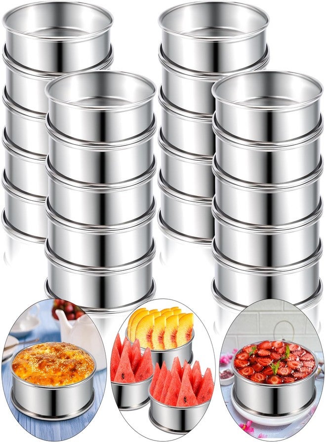 Enjamyo 20 Pack 3 Inch English Muffin Rings, Stainless Steel Double Rolled Tart Rings, Stainless Steel Crumpet Rings, Round Metal Cooking Pastry Ring for Kitchen Baking, Crumpets Baking - Image 1