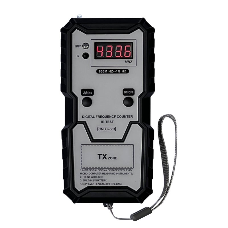 Wireless Remote Frequency Tester - Portable Black Device With LED Lighting, Infrared Induction Testing & Frequency Adjustment for Electronic Signal Testing in Low-Light Environments - Image 1
