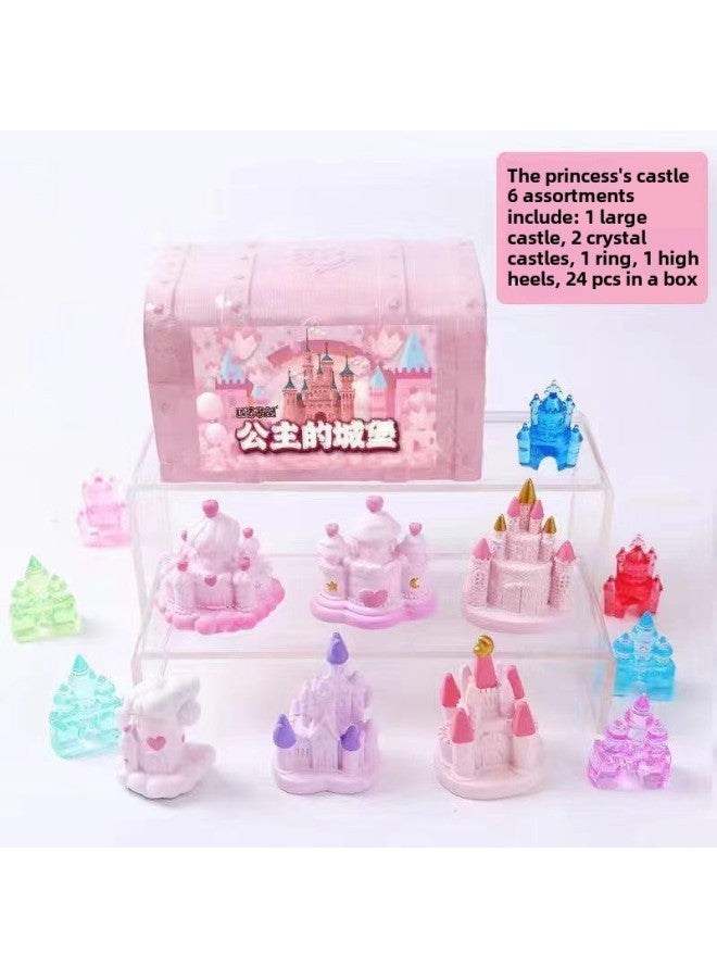 Pinuo Archaeological Children's Handmade Toy Boy Dinosaur Fossil Girl Digging Gem Amusement Mall Stall-Color:Treasure Chest Princess's Castle Random 1-no Tools - Image 1