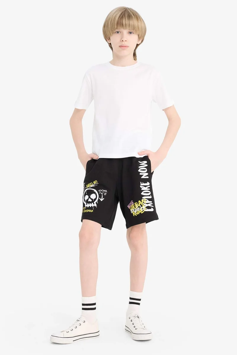 ديفاكتو Boy Elastic Waist Printed Shorts