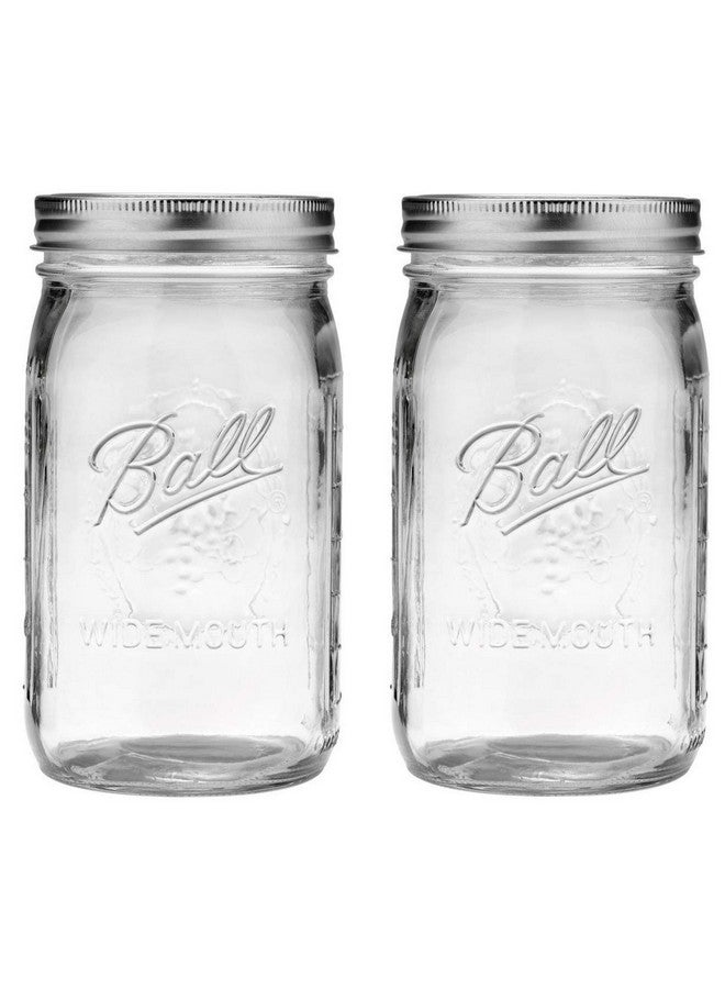 Ball Ball Wide Mouth Glass Mason Jars with Lids and Bands, Used for Canning, Pickling, Juice, Jam, Jelly, Quart Size 32 Ounce (Pack of 2)  - Image 1