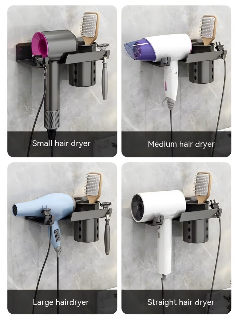 24x7 eMall Hair Dryer Stand Rack Bracket, Wall Mounted Tool Organizer for All Hair Dryer, Ideal for Bathroom, Salon, and Dressing Room, Carbon Steel- 9 inch x 4.4 inch - Image 2