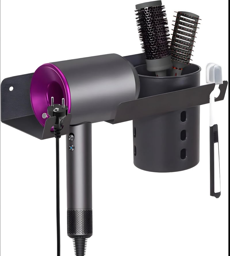 24x7 eMall Hair Dryer Stand Rack Bracket, Wall Mounted Tool Organizer for All Hair Dryer, Ideal for Bathroom, Salon, and Dressing Room, Carbon Steel- 9 inch x 4.4 inch - Image 1