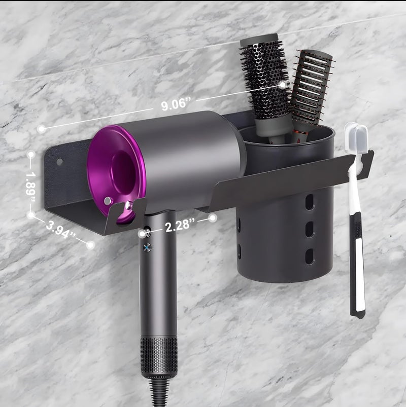 24x7 eMall Hair Dryer Stand Rack Bracket, Wall Mounted Tool Organizer for All Hair Dryer, Ideal for Bathroom, Salon, and Dressing Room, Carbon Steel- 9 inch x 4.4 inch - Image 3