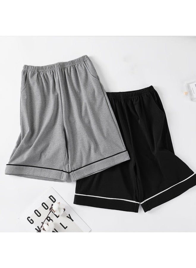 LANG SHA Langsha Men's Sleep Shorts, Five-point Length, Pure Cotton, Thin Summer Style, 10a Antibacterial, Loose-fitting, Breathable, Wide-leg, Outdoor Shorts, Home Loungewear - Image 3